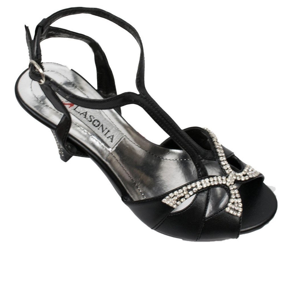 Lasonia Black Open-Toe Heel